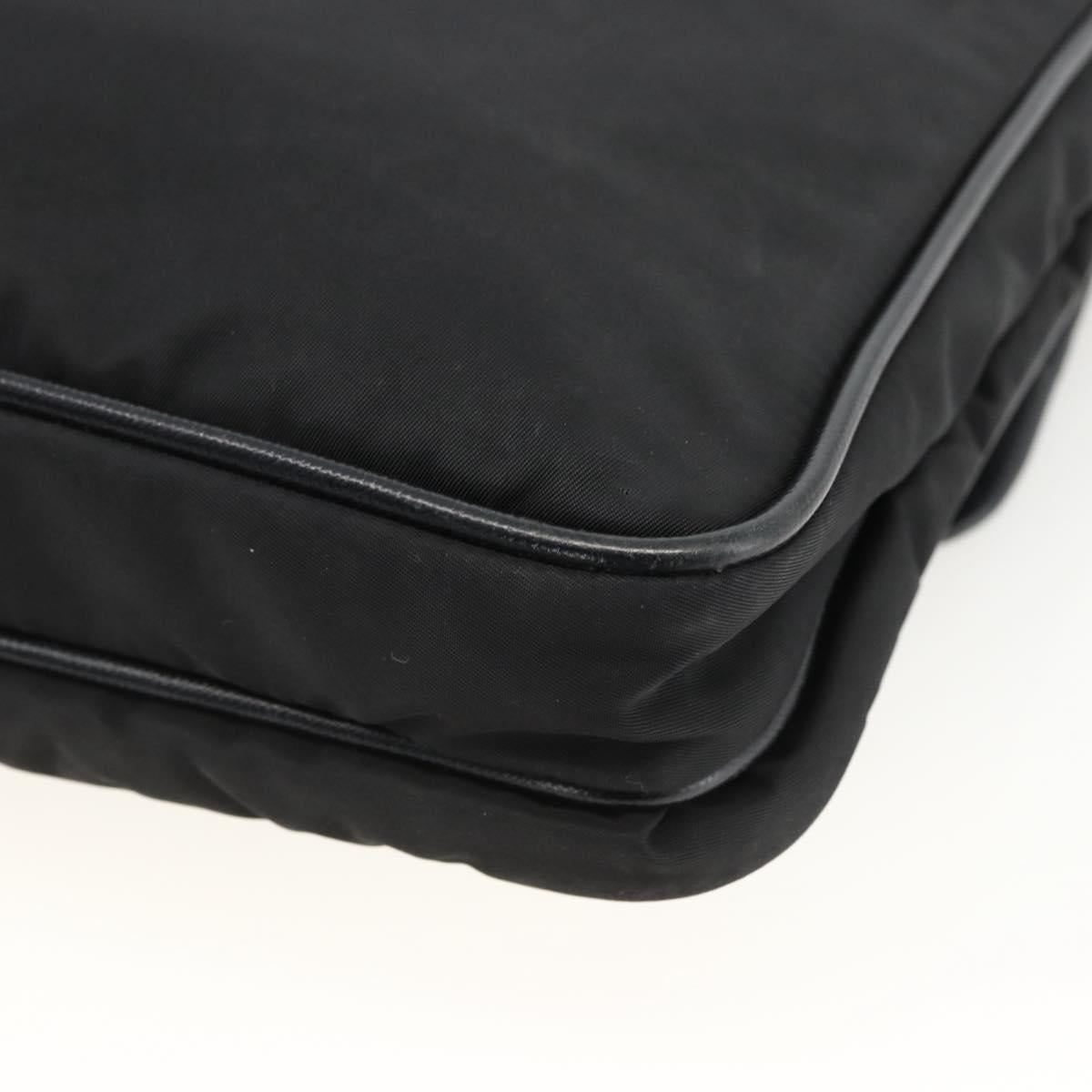 PRADA Shoulder Bag Nylon Black Silver Auth bs32792