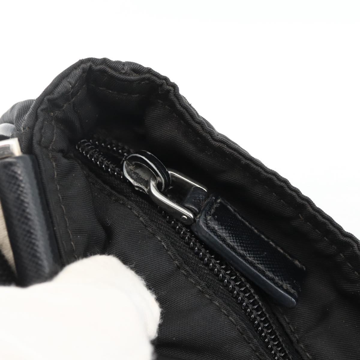 PRADA Shoulder Bag Nylon Black Silver Auth bs32792