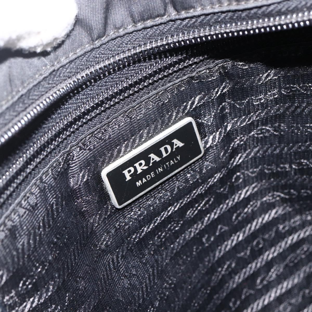 PRADA Shoulder Bag Nylon Black Silver Auth bs32792