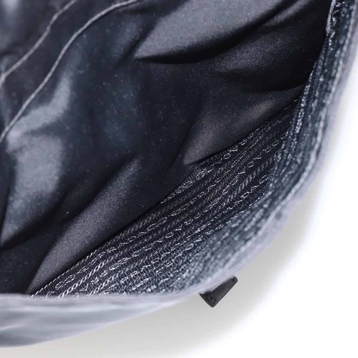 PRADA Shoulder Bag Nylon Black Silver Auth bs32792