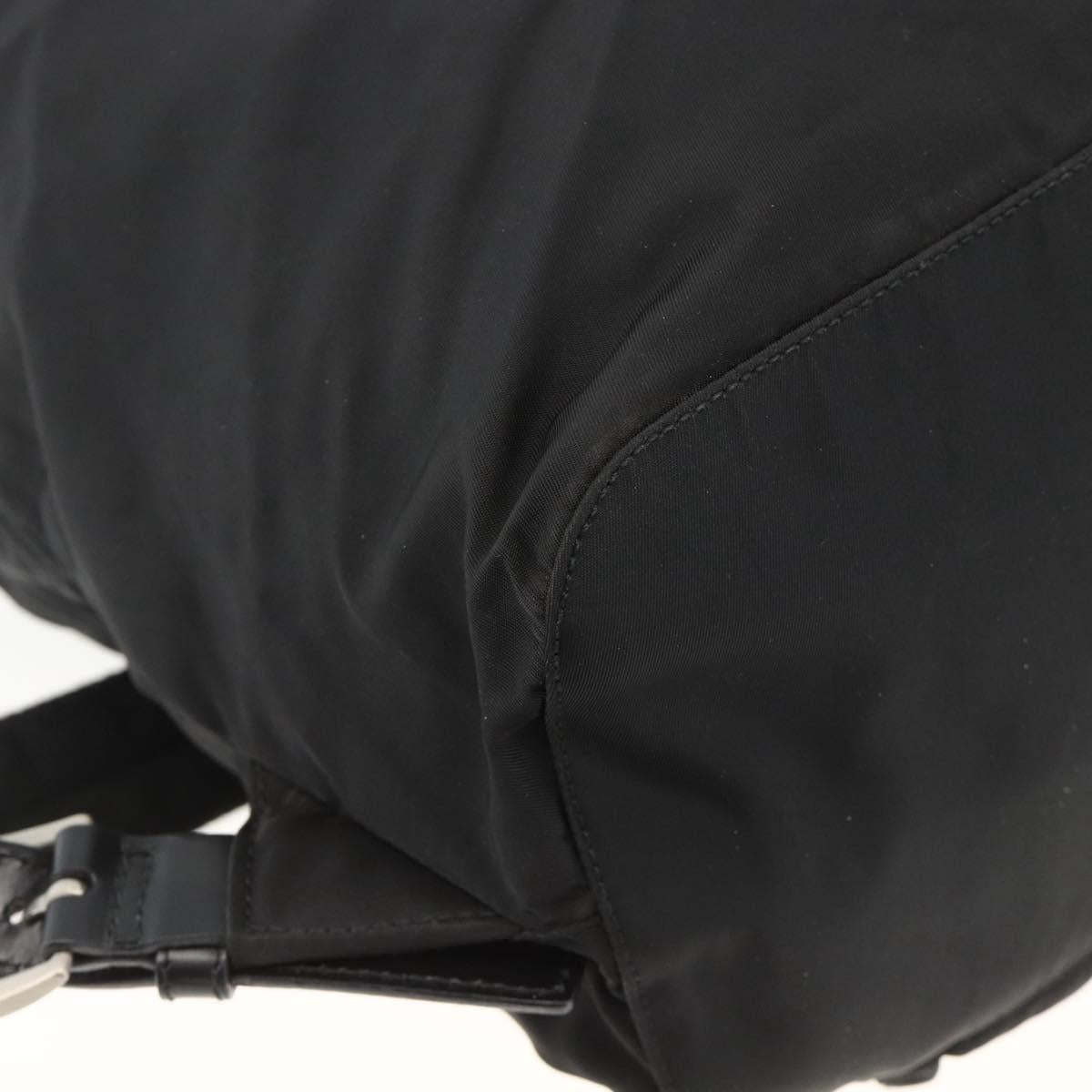 PRADA Backpack Nylon Black Silver Auth bs32793