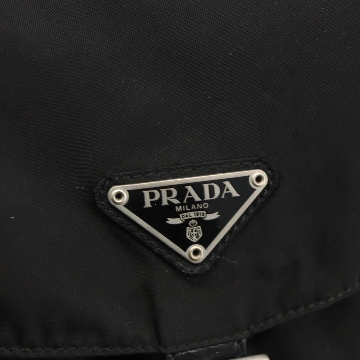 PRADA Backpack Nylon Black Silver Auth bs32793