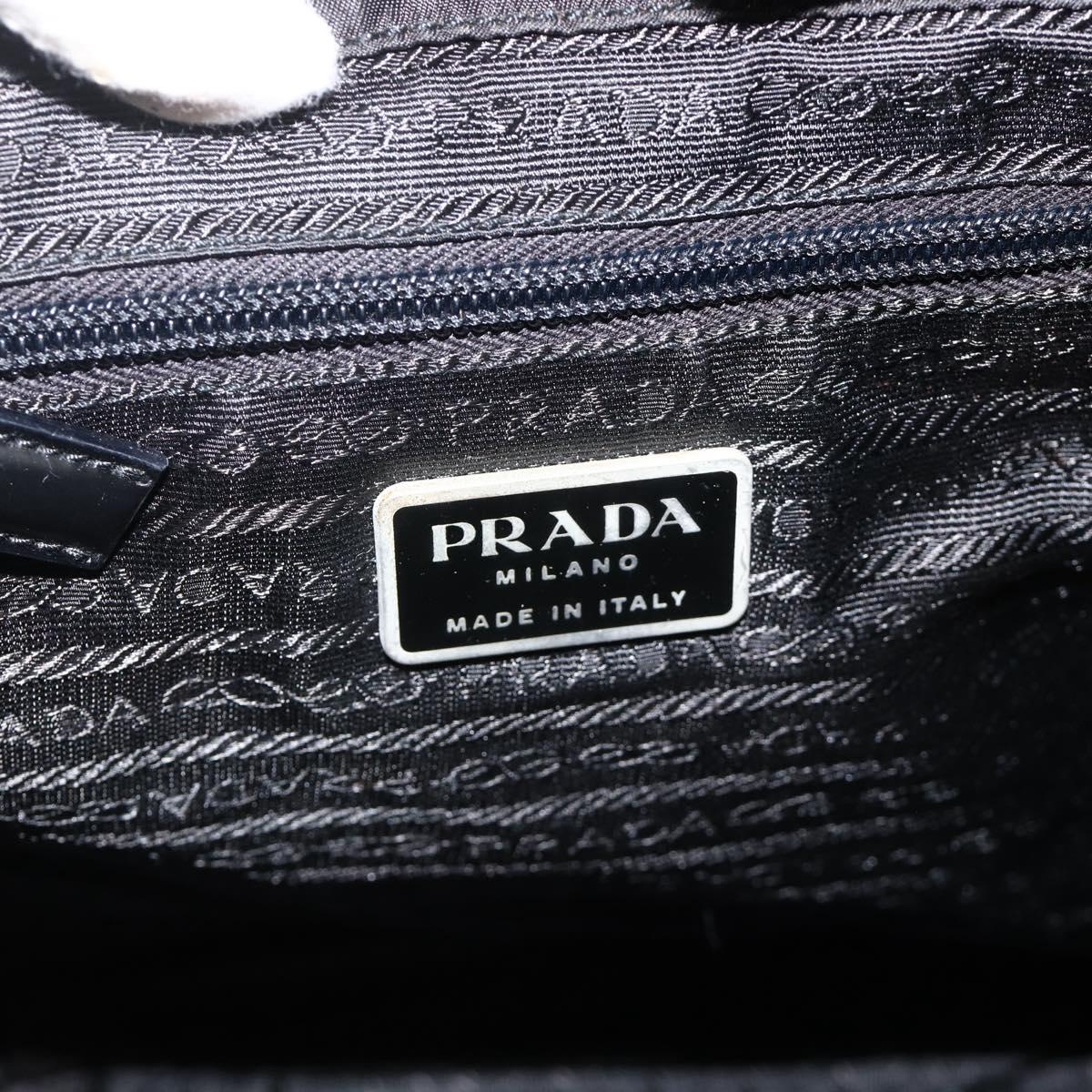 PRADA Backpack Nylon Black Silver Auth bs32793