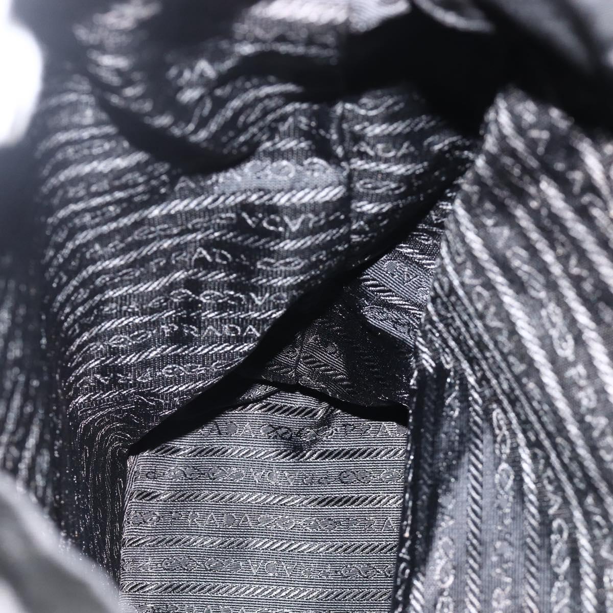 PRADA Backpack Nylon Black Silver Auth bs32793