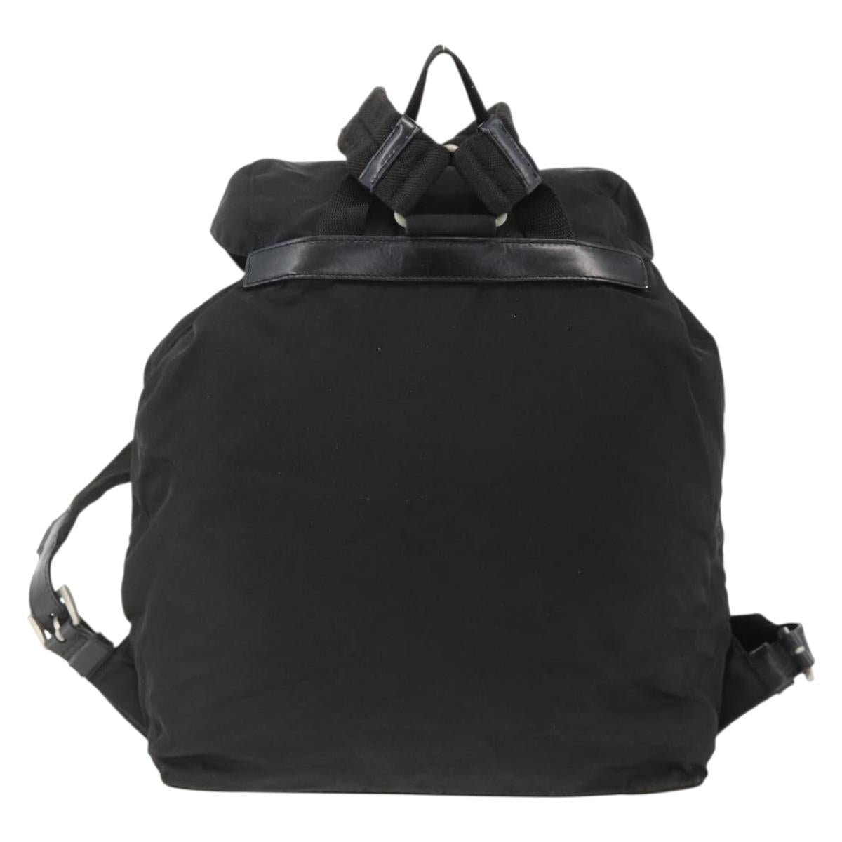 PRADA Backpack Nylon Black Silver Auth bs32793