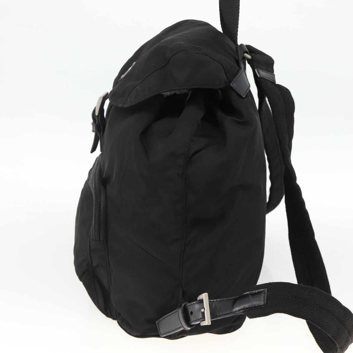 PRADA Backpack Nylon Black Silver Auth bs32793