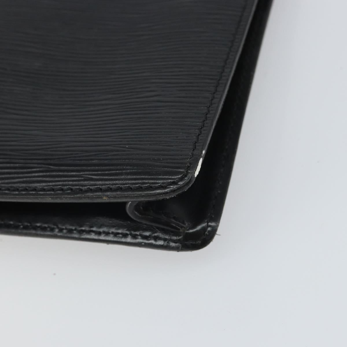 LOUIS VUITTON Epi Porte Documents繝サSenatur Briefcase Black M54452 Auth bs32800