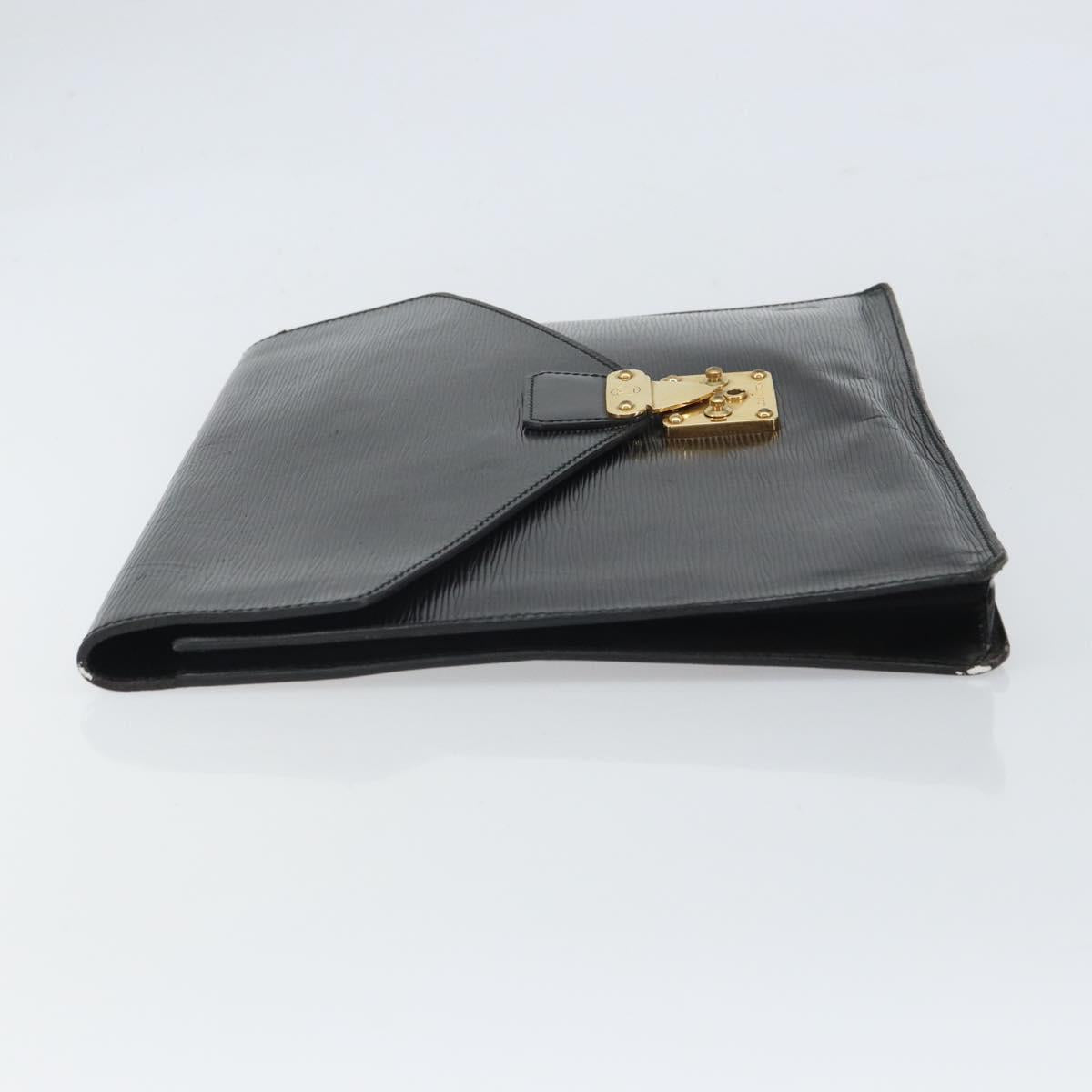 LOUIS VUITTON Epi Porte Documents繝サSenatur Briefcase Black M54452 Auth bs32800