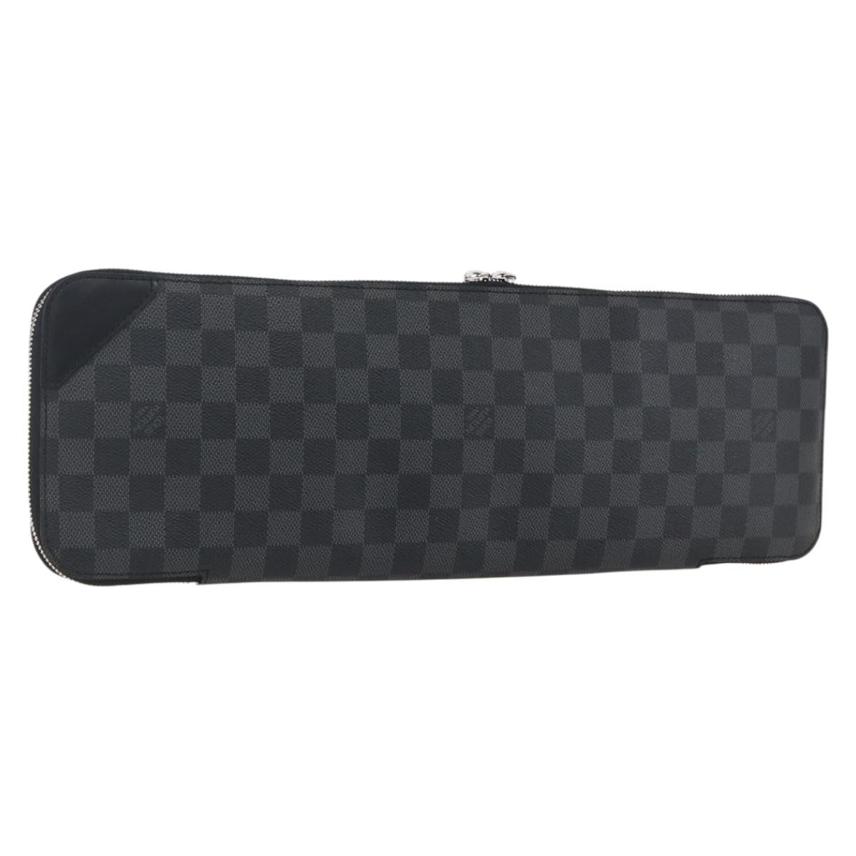 LOUIS VUITTON Damier Graphite Necktie Case Etui Cravat N41136 LV Auth bs32801V