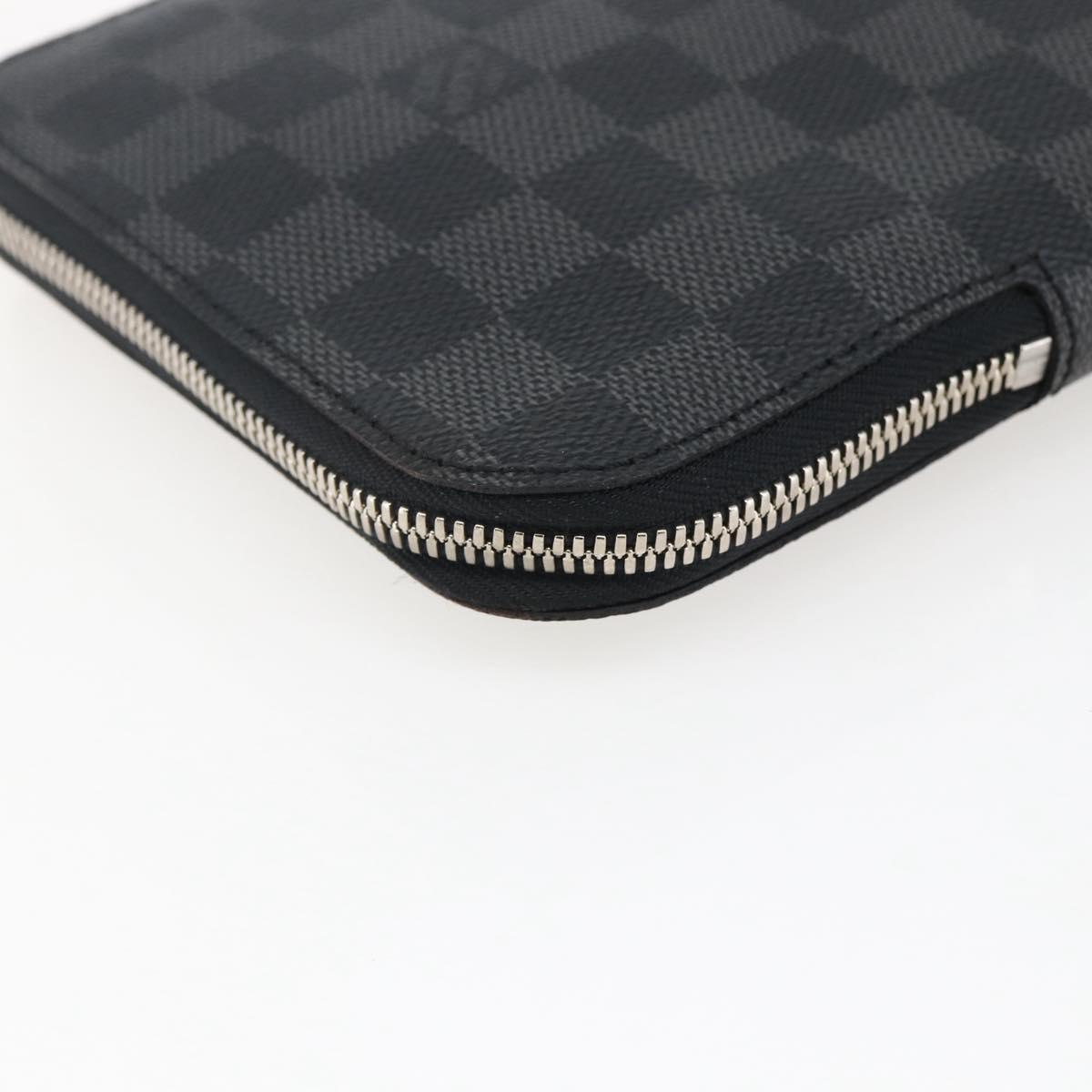 LOUIS VUITTON Damier Graphite Necktie Case Etui Cravat N41136 LV Auth bs32801V