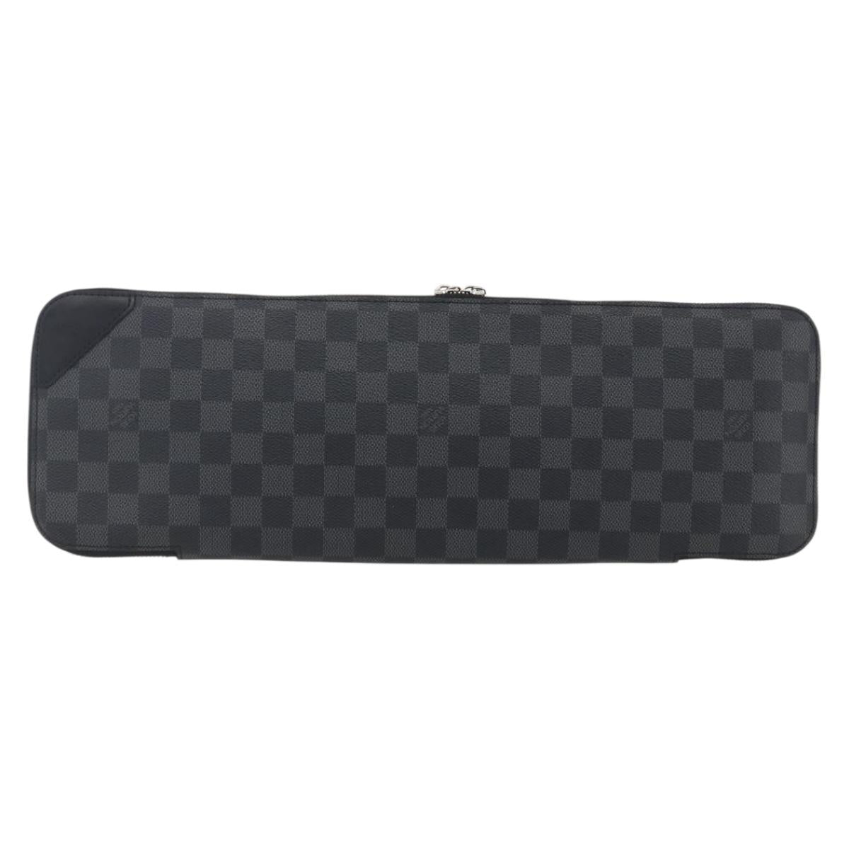 LOUIS VUITTON Damier Graphite Necktie Case Etui Cravat N41136 LV Auth bs32801V