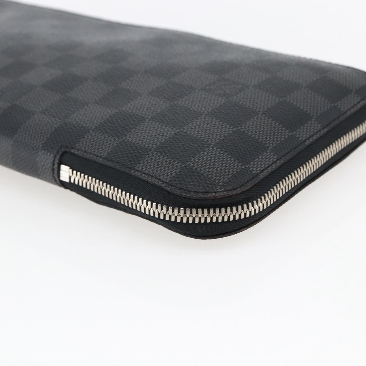 LOUIS VUITTON Damier Graphite Necktie Case Etui Cravat N41136 LV Auth bs32801V