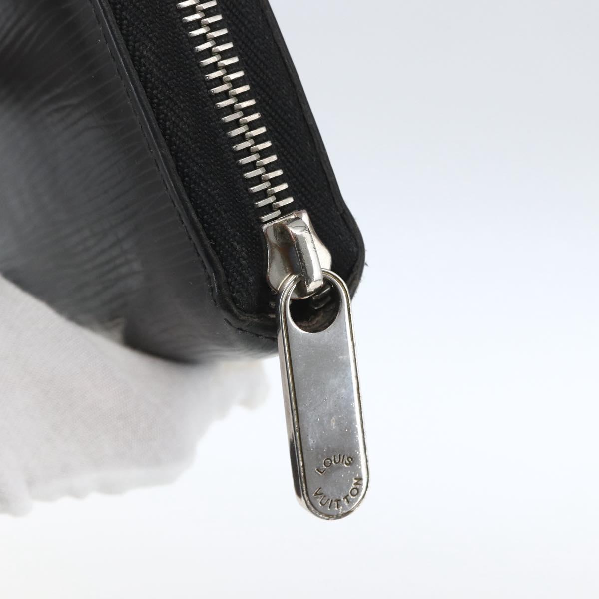 LOUIS VUITTON Epi Zippy Wallet Long Wallet Black M64838 LV Auth bs32820