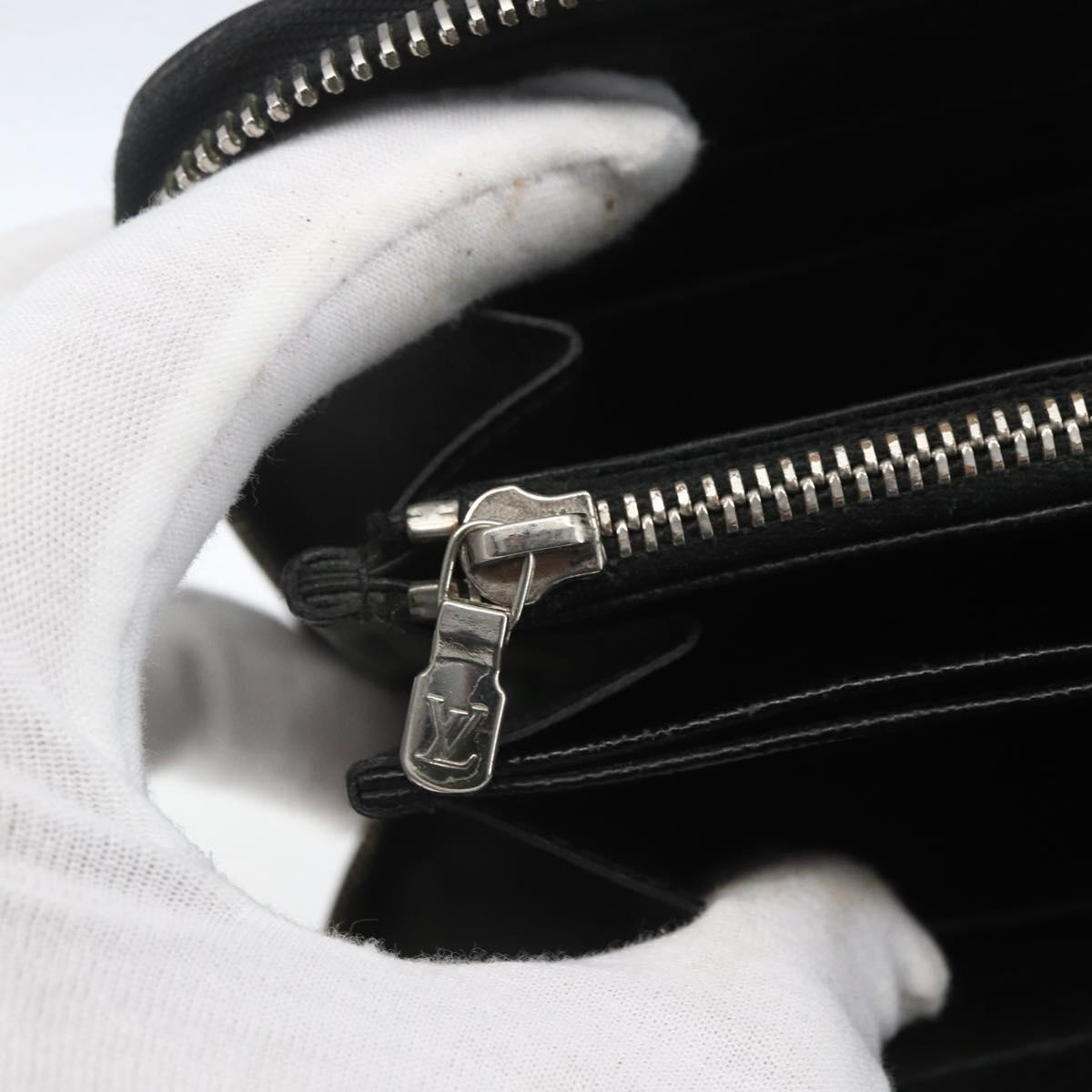 LOUIS VUITTON Epi Zippy Wallet Long Wallet Black M64838 LV Auth bs32820