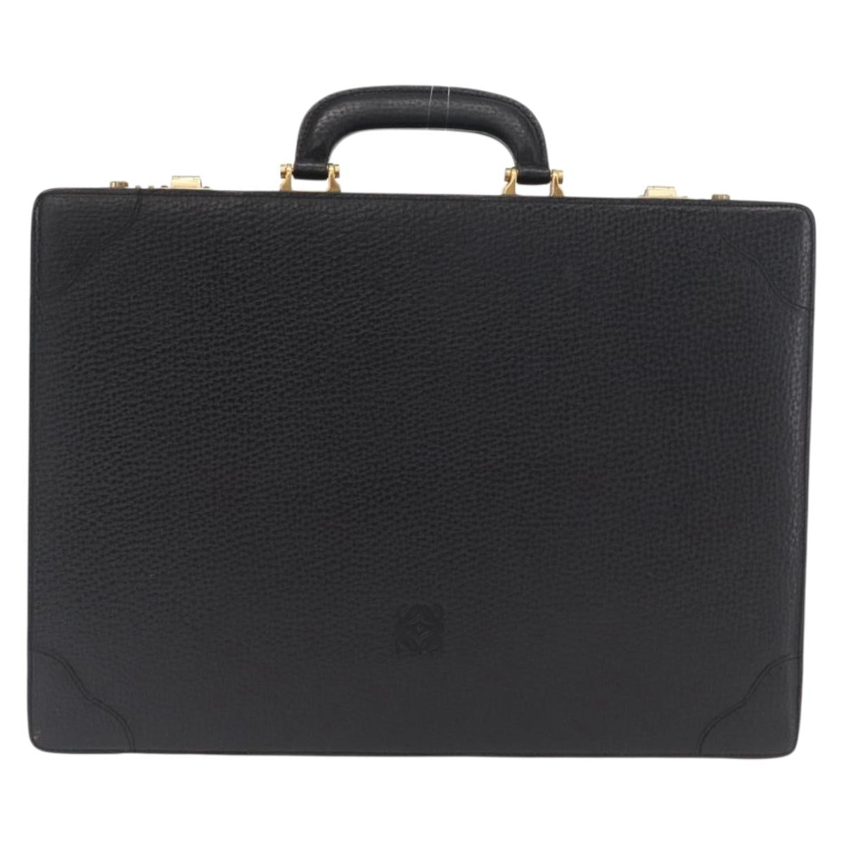 LOEWE Trunk Leather Black Auth bs32822