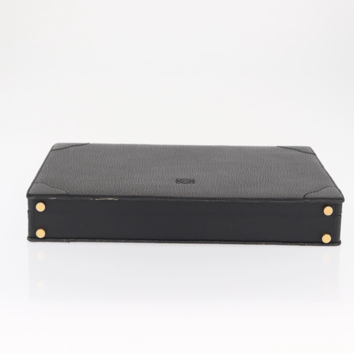 LOEWE Trunk Leather Black Auth bs32822