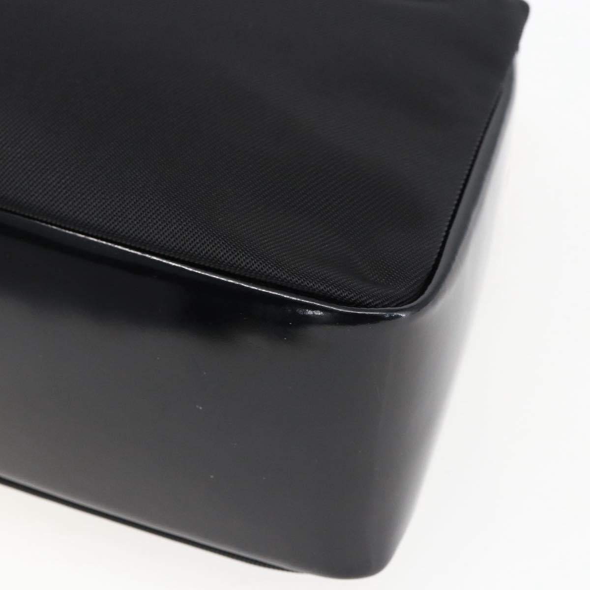 GUCCI Bamboo Hand Bag Nylon Black Silver Auth bs32825