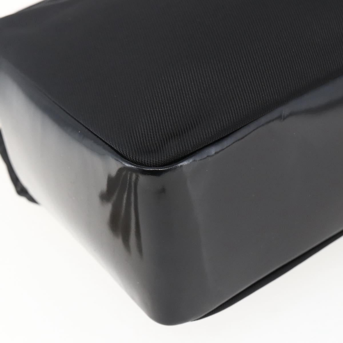 GUCCI Bamboo Hand Bag Nylon Black Silver Auth bs32825