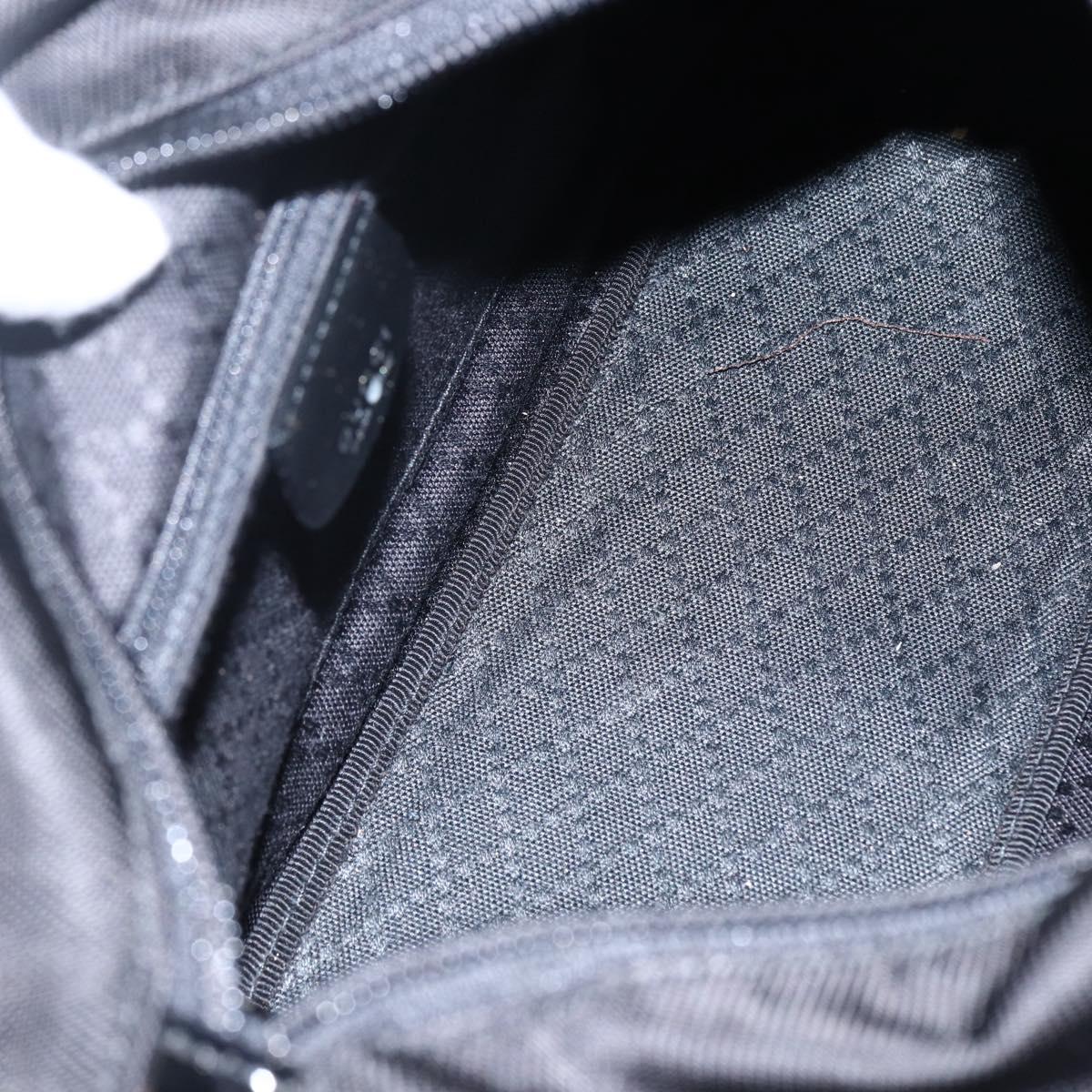 GUCCI Bamboo Hand Bag Nylon Black Silver Auth bs32825