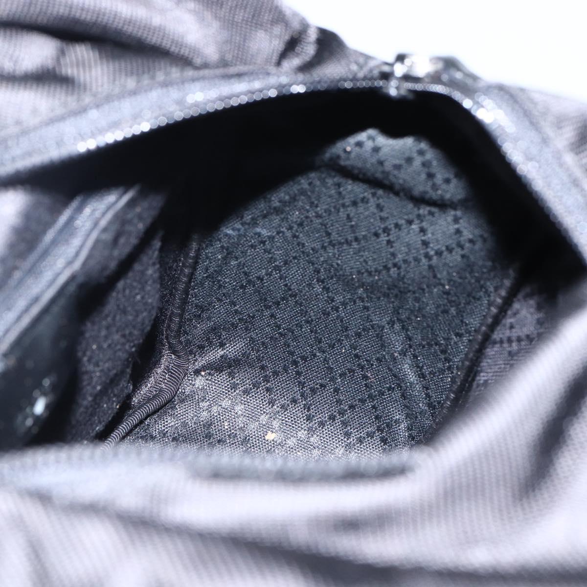 GUCCI Bamboo Hand Bag Nylon Black Silver Auth bs32825