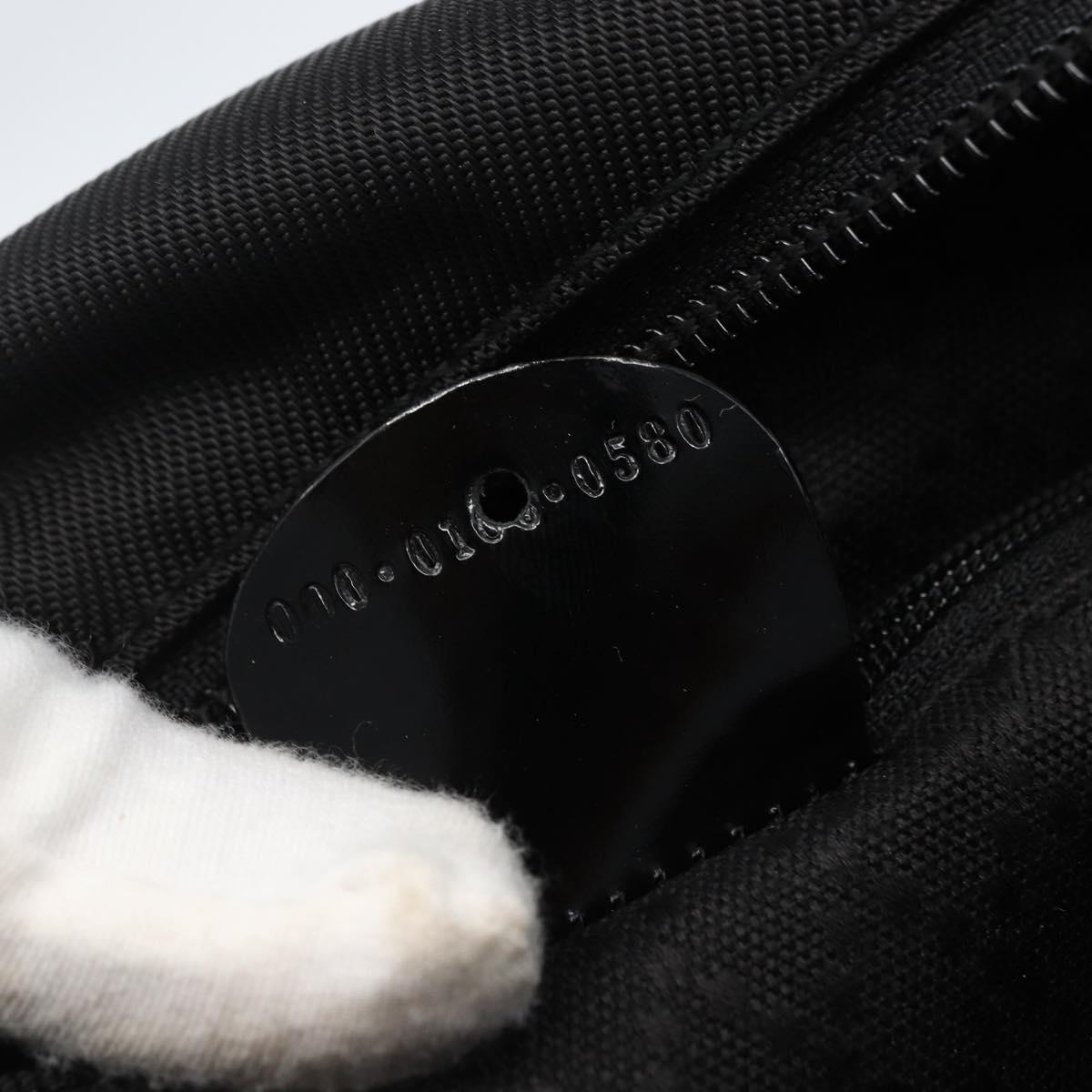 GUCCI Bamboo Hand Bag Nylon Black Silver Auth bs32825