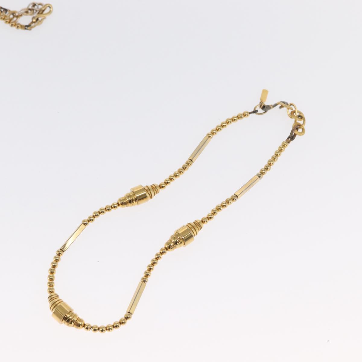 SAINT LAURENT Necklace metal 2 Set Gold Auth bs32833