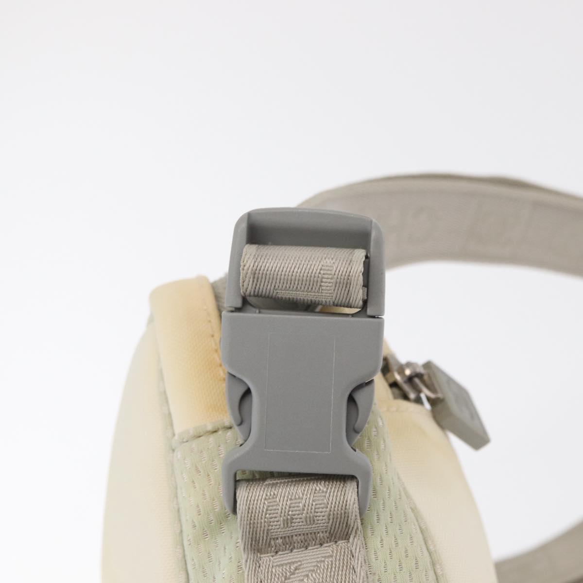 CHANEL Sports Line Shoulder Bag Nylon White Silver CC Auth bs32847