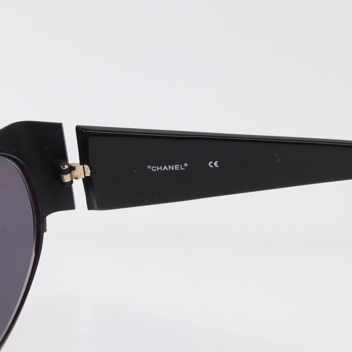 CHANEL Sunglasses plastic Black CC Auth bs32852