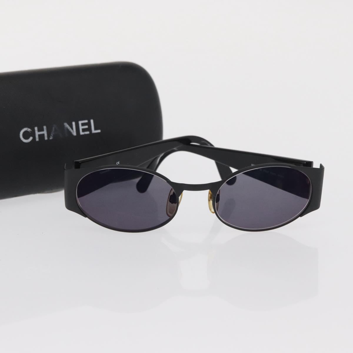 CHANEL Sunglasses plastic Black CC Auth bs32852