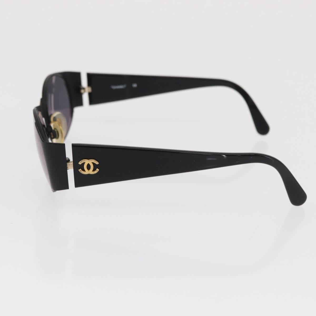 CHANEL Sunglasses plastic Black CC Auth bs32852