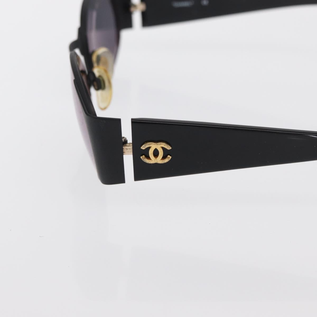 CHANEL Sunglasses plastic Black CC Auth bs32852
