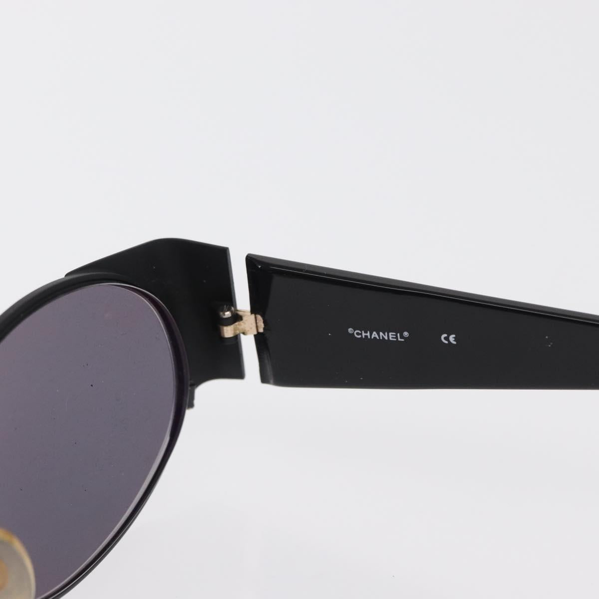 CHANEL Sunglasses plastic Black CC Auth bs32852