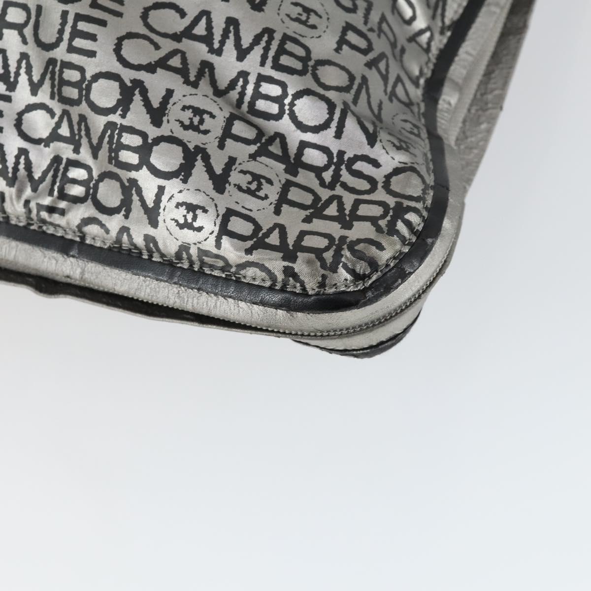 CHANEL Unlimited Tote Bag Nylon Silver CC Auth bs32854