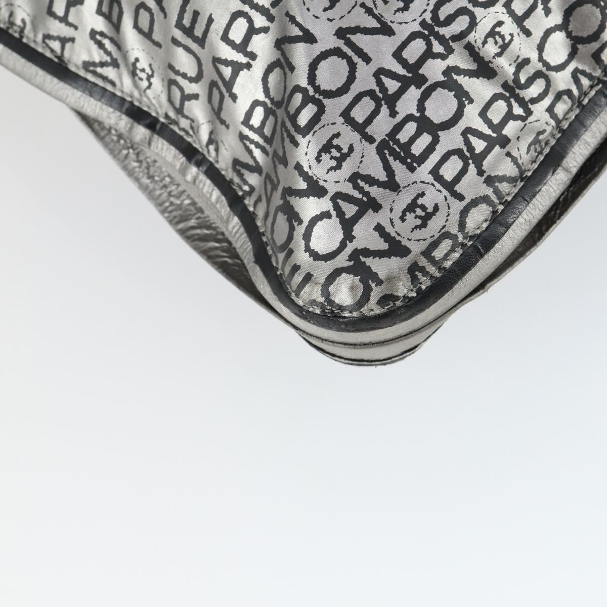 CHANEL Unlimited Tote Bag Nylon Silver CC Auth bs32854