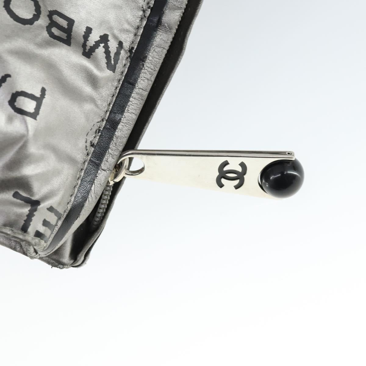 CHANEL Unlimited Tote Bag Nylon Silver CC Auth bs32854