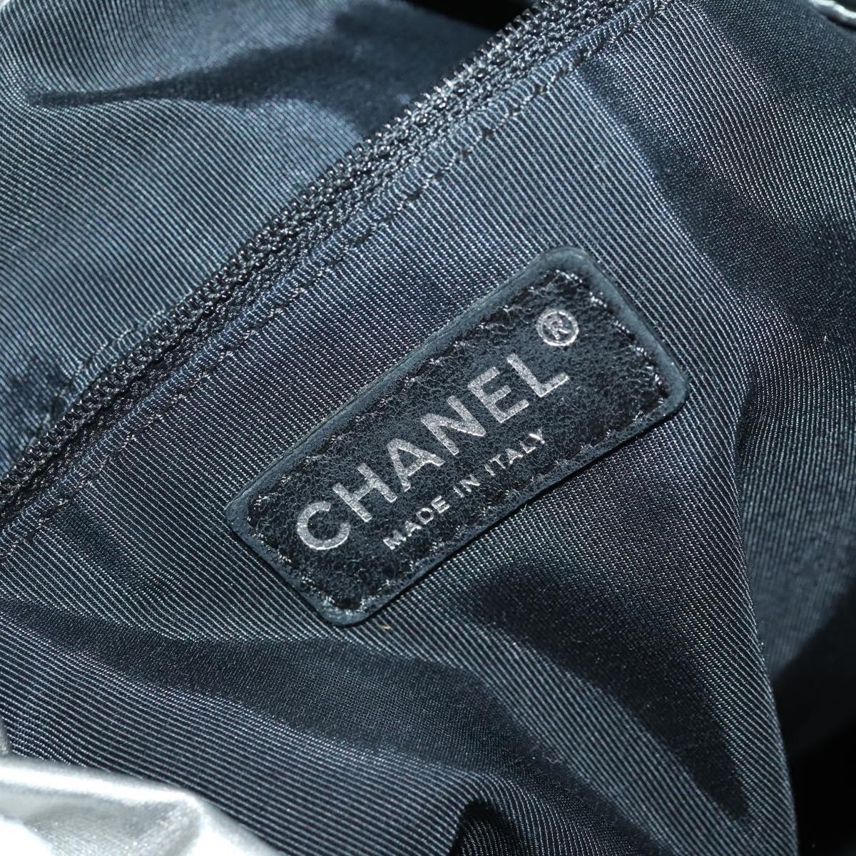 CHANEL Unlimited Tote Bag Nylon Silver CC Auth bs32854