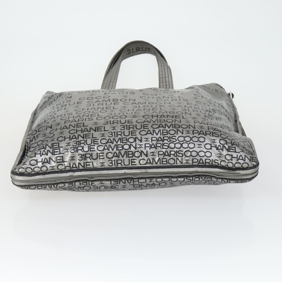 CHANEL Unlimited Tote Bag Nylon Silver CC Auth bs32854