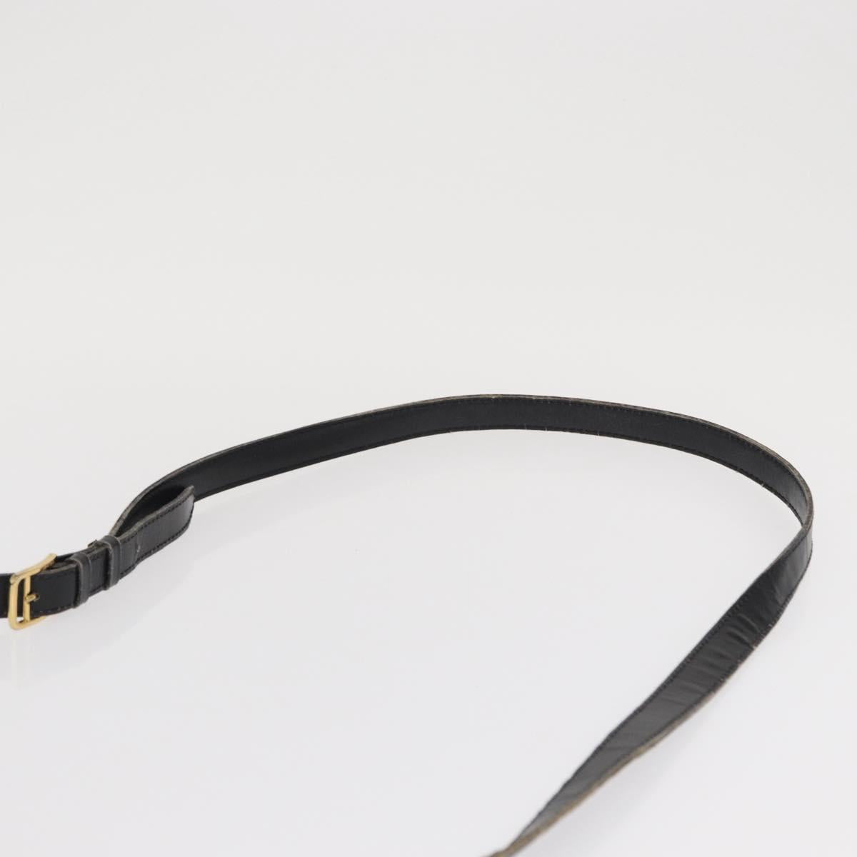 CELINE Shoulder Bag Leather Black Gold Auth bs32857