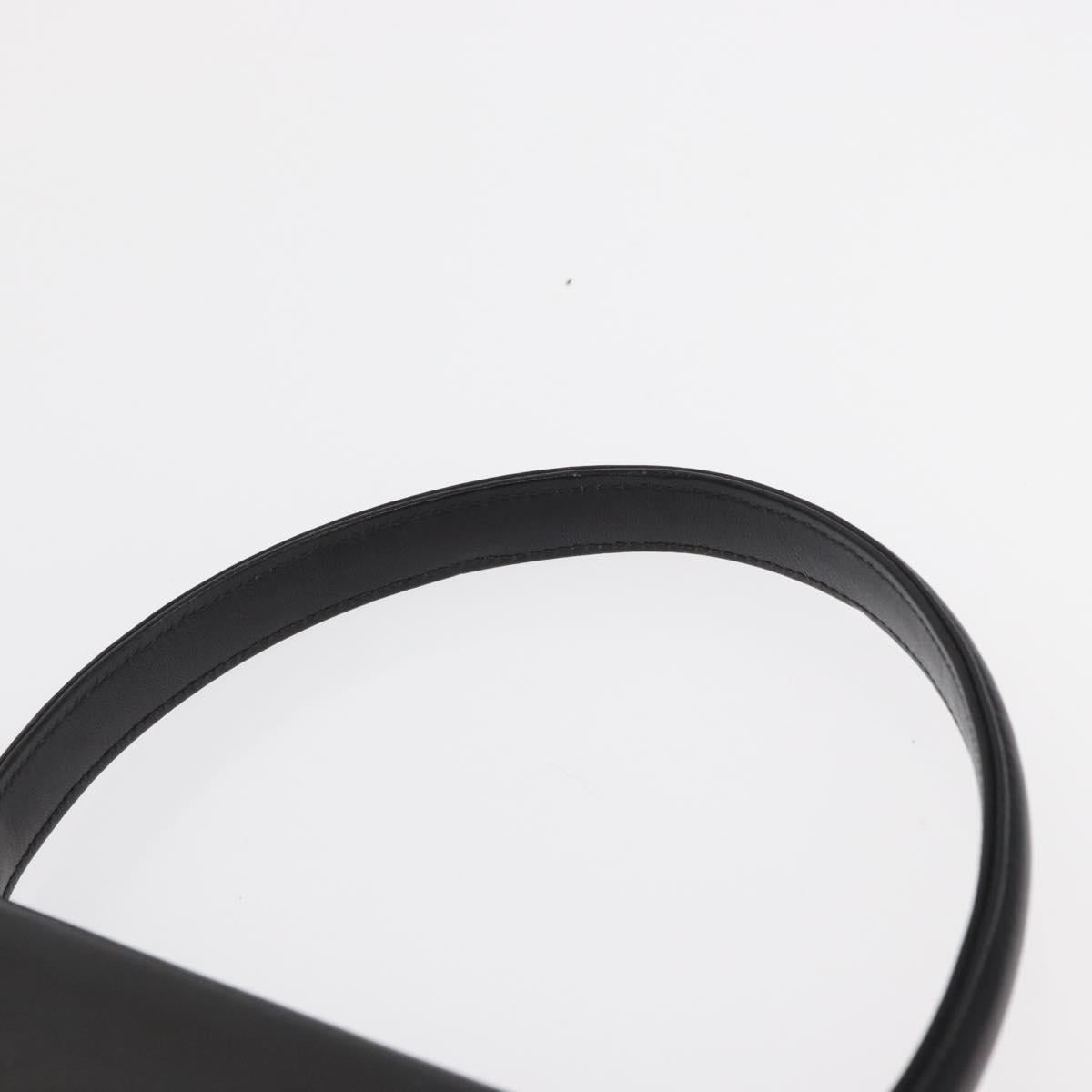 CELINE Shoulder Bag Leather Black Gold Auth bs32863
