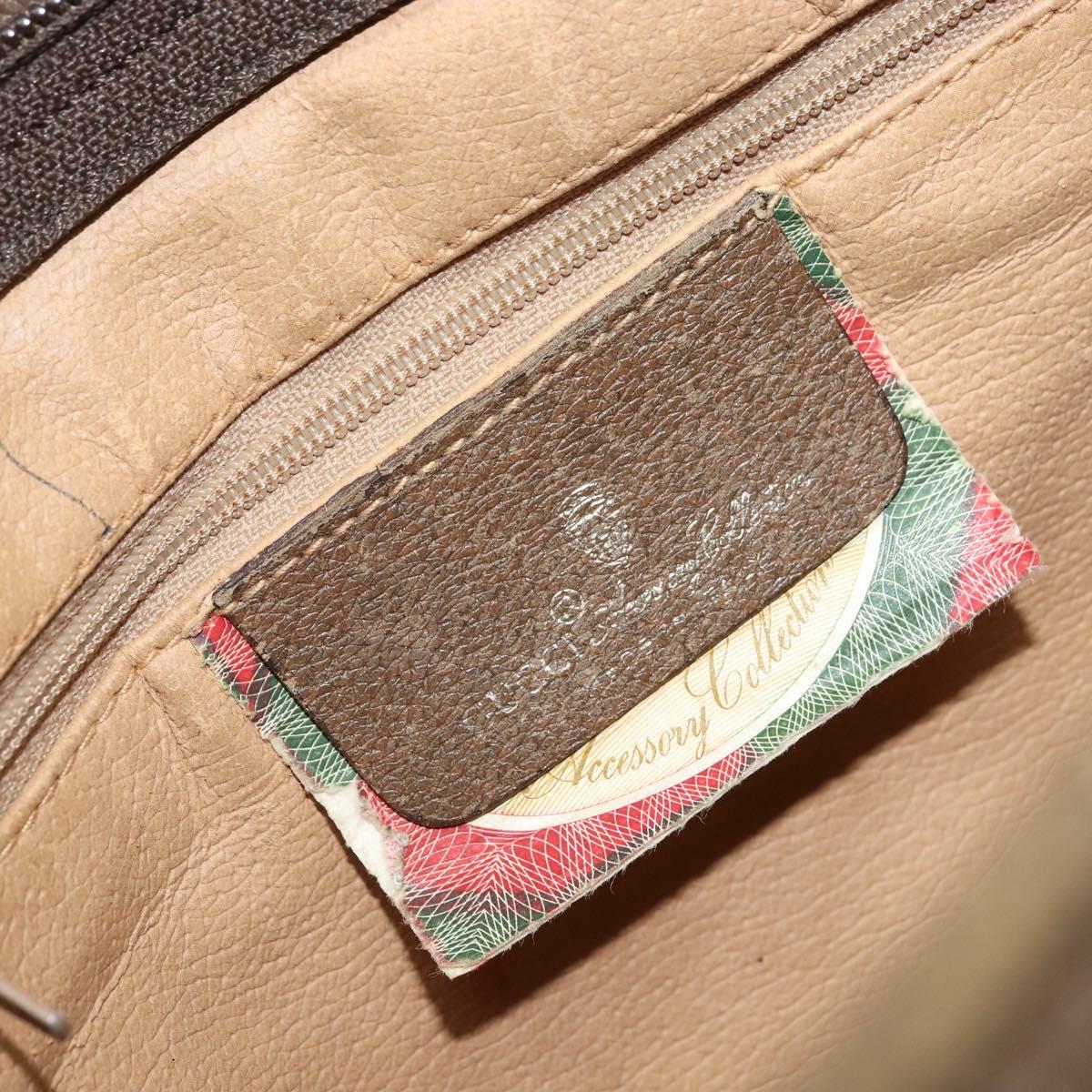 GUCCI GG Supreme Clutch Bag PVC Beige Gold 111 01 037 Auth bs32865