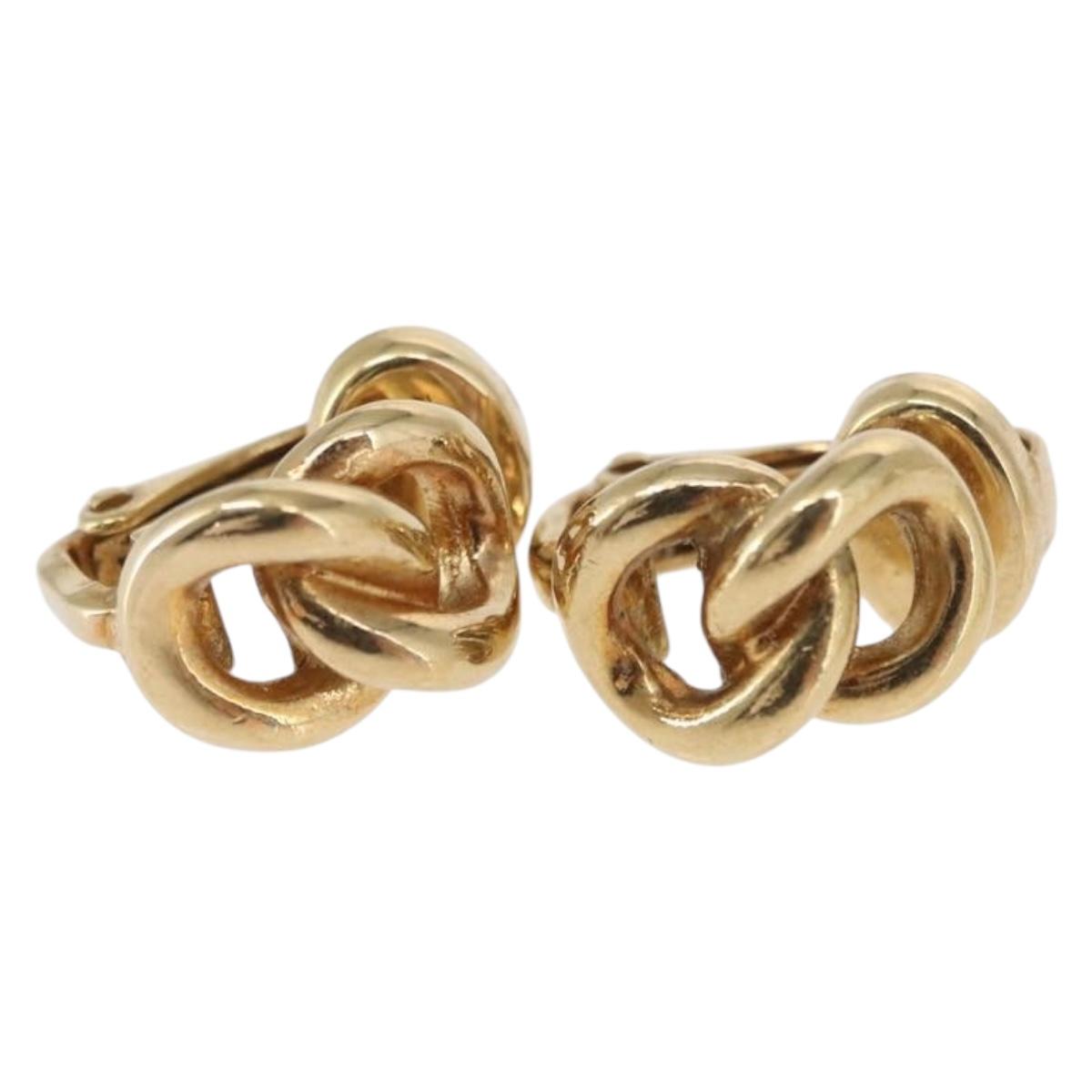 Christian Dior Earring metal set Gold Tone Auth bs32872