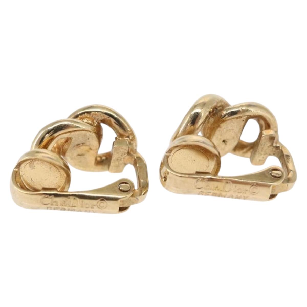 Christian Dior Earring metal set Gold Tone Auth bs32872