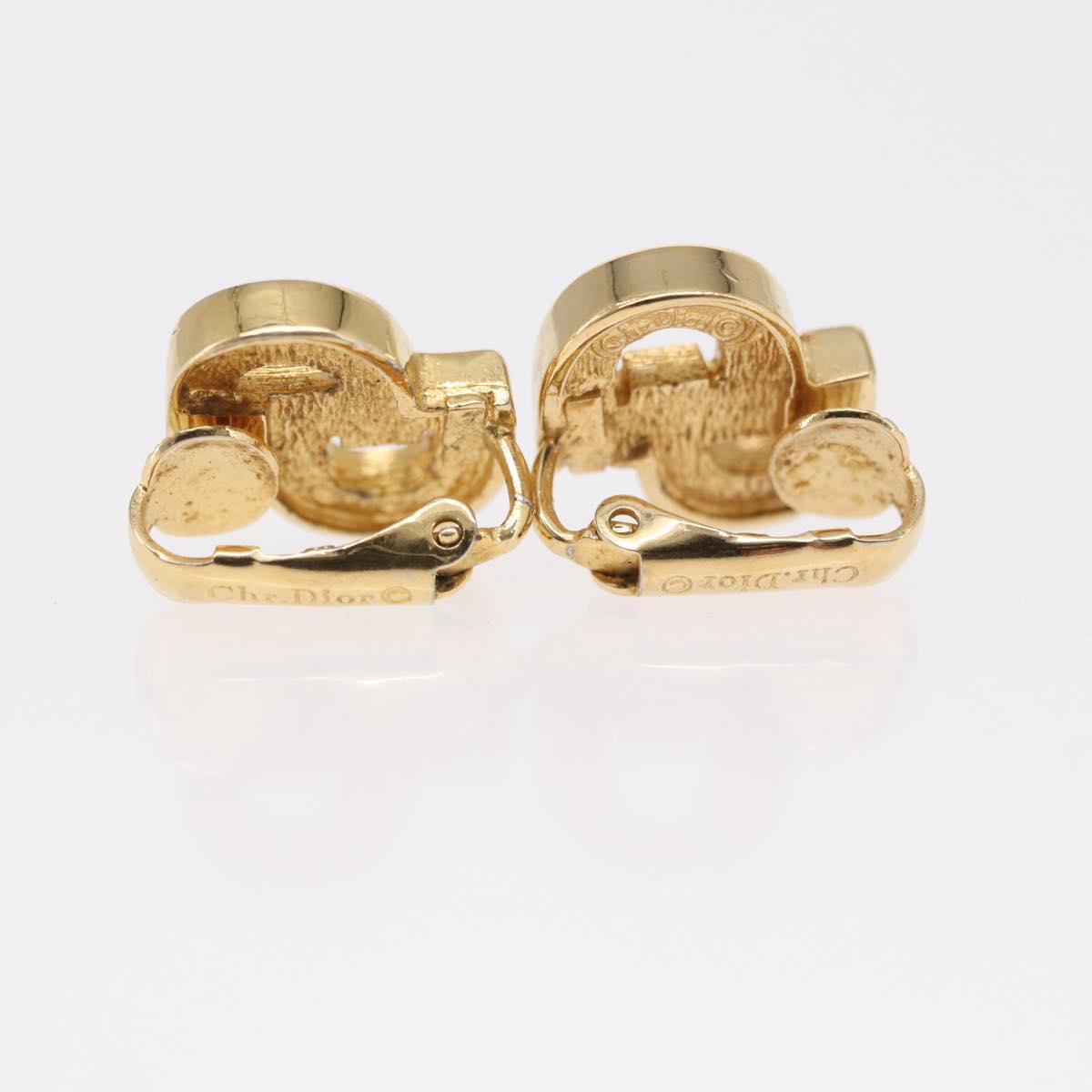 Christian Dior Earring metal set Gold Tone Auth bs32872
