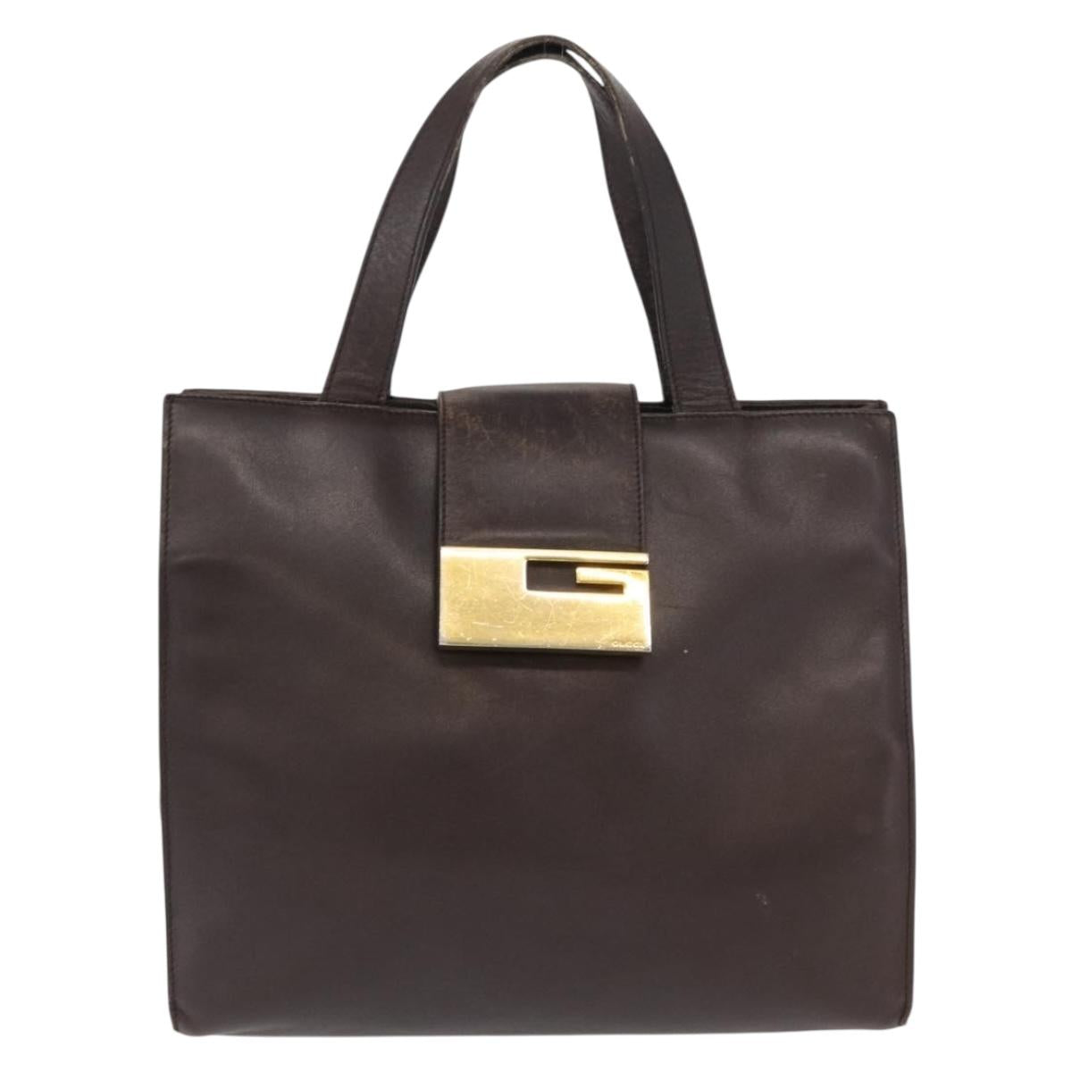 GUCCI Hand Bag Leather Black 002 0347 Auth bs32874