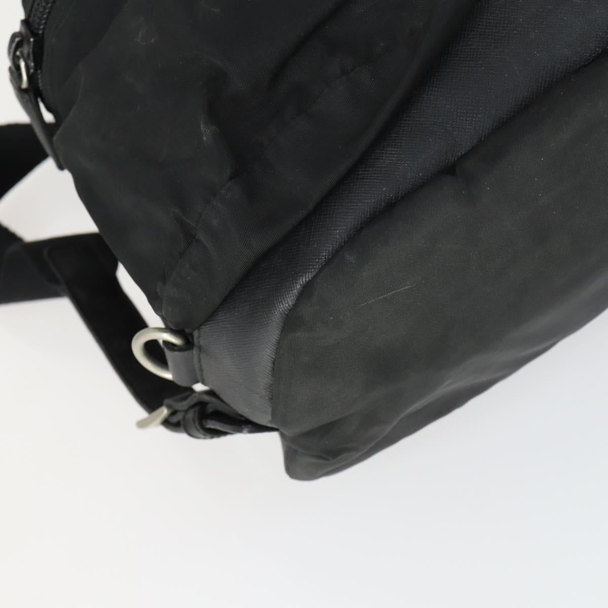 PRADA Backpack Nylon Black Silver Auth bs32876