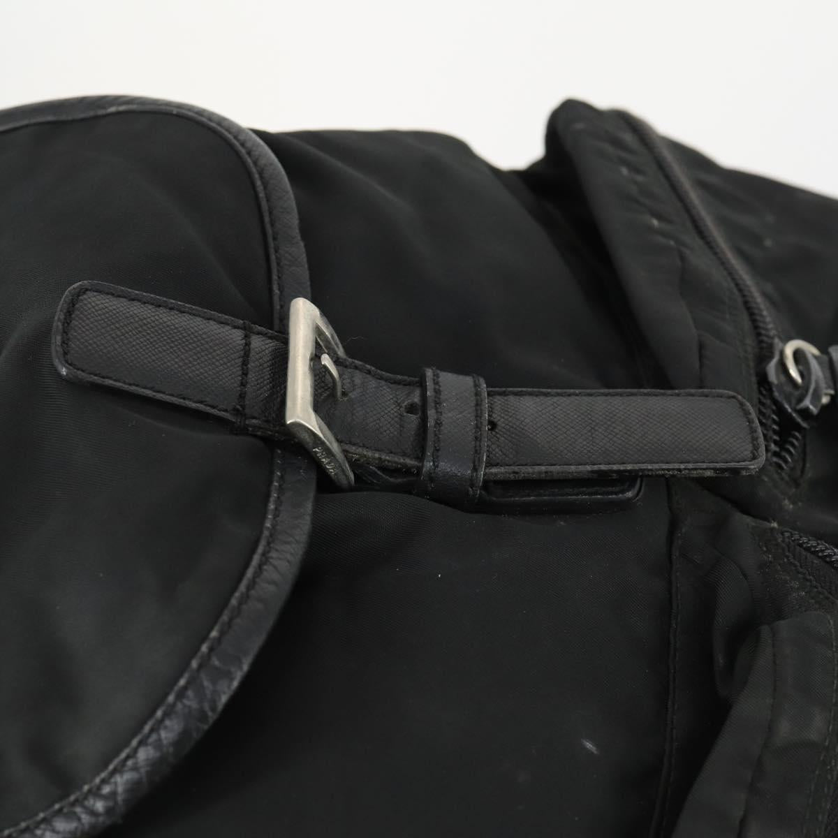 PRADA Backpack Nylon Black Silver Auth bs32876