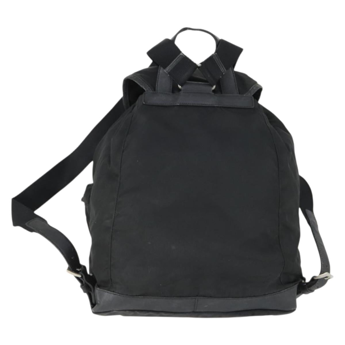 PRADA Backpack Nylon Black Silver Auth bs32876