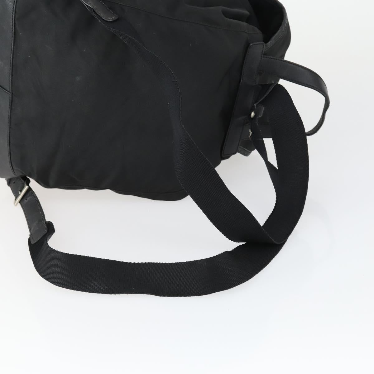 PRADA Backpack Nylon Black Silver Auth bs32876