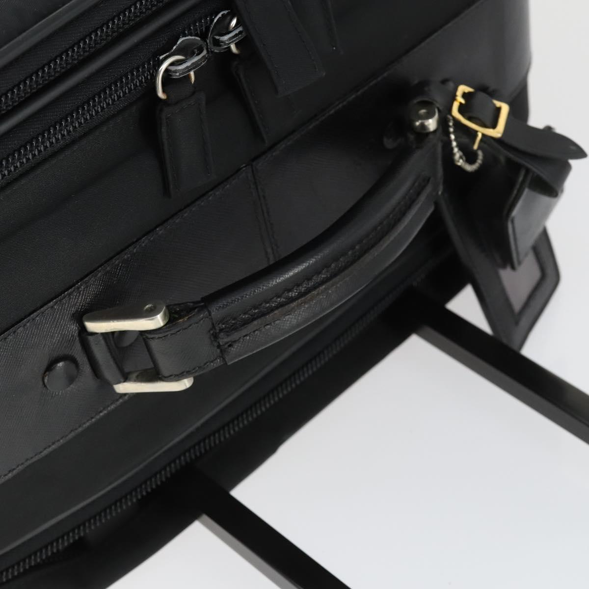 PRADA Carry Bag Nylon Black Silver Auth bs32877