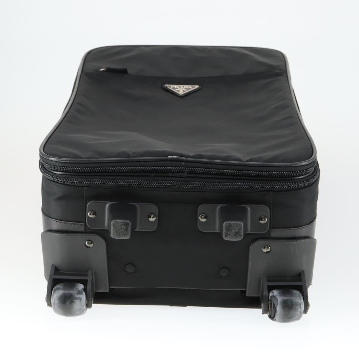 PRADA Carry Bag Nylon Black Silver Auth bs32877